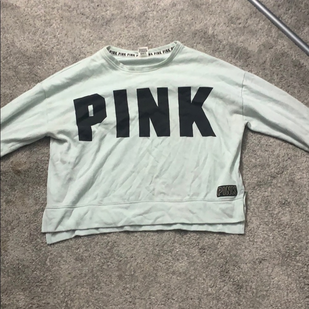 Pink light blue sweater